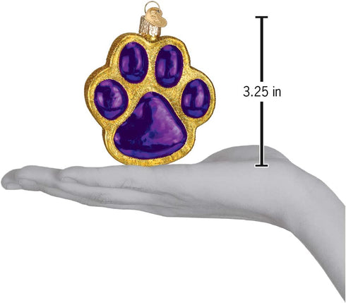 Old World Christmas Ornaments: Dog and Pet Accessories Glass Blown Ornaments for Christmas Tree, Paw Print