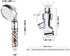 KAIYING Filtered Shower Head with Pausing Switch, High Pressure Hand Held Detachable and Removable Filter Showerhead with 5Ft Hose, Adjustable Angle Bracket (Transparent)