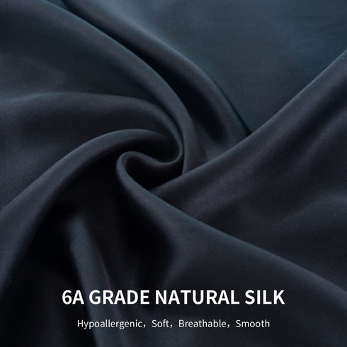 ZIMASILK 100% Mulberry Silk Pillowcase for Hair and Skin Health,Soft and Smooth,Both Sides Premium Grade 6A Silk,600 Thread Count,with Hidden Zipper,1pc(Standard 20''x26'',Black)