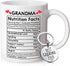 Mother's Day Gifts For Grandma From Grandson Grandmother Nutrition 11oz Coffee Mug Best Grandma Mother's Day Gifts From Granddaughter Mothers Day Birthday Christmas Cup Present For Nana With Keychain