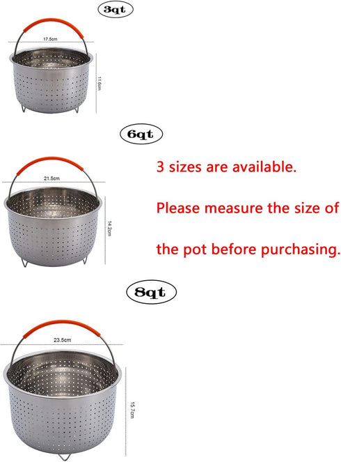 Steamer Basket for Instant Pot, Vegetable Steamer Basket Stainless Steel Steamer Basket Insert for Pots (3qt)
