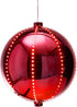 Alpine Corporation Hanging Christmas Ball Ornament with Chasing LED Lights, Plug-in Festive Indoor Holiday D©cor - 13-Inch - Red