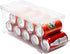Set of 1- JinaMart Refrigerator Organizer Bin Pop Soda Can Beverage Holder for Fridge, Kitchen, Countertops, Cabinets, Clear Plastic Can Dispenser and Canned Food Pantry Storage Rack(With Lid)