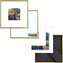 Frametory, 8x8 Aluminum Frames with Ivory Mats for 4x4 Pictures/Photos - Real Glass- Portrait/Landscape - Horizontal and Vertical Formats for Wall and Table Mounting (Gold, 2 Pack)