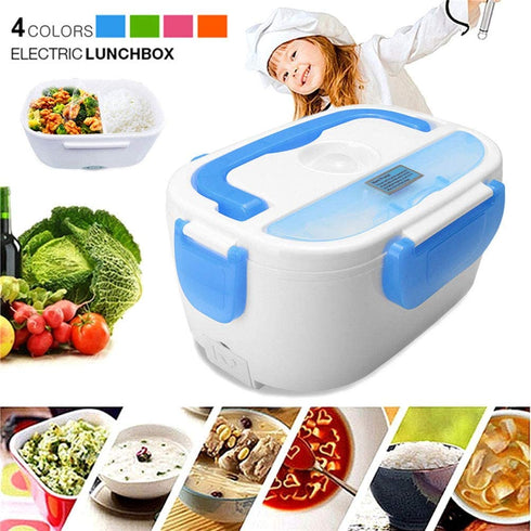 INVODA Electric Lunch Box Food Warmer Portable Lunch Heater 110V with Removable Container and Spoon Food Grade Material (Pink)