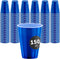DecorRack 150 Plastic Party Cups, 12 oz Disposable -BPA FREE- Plastic Cups for Birthday, Beverage Drinking Cup, Blue (150 Pack)