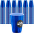 DecorRack 150 Plastic Party Cups, 12 oz Disposable -BPA FREE- Plastic Cups for Birthday, Beverage Drinking Cup, Blue (150 Pack)