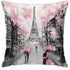 Eiffel Tower Throw Pillow Covers Square Cushion Couch Pillows Case for Bed Sofa Living Room Decorative 18" x18"