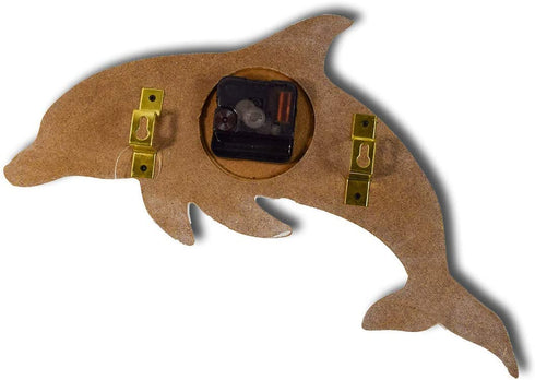 Sea Creations 14" Die Cut Dolphin Clock