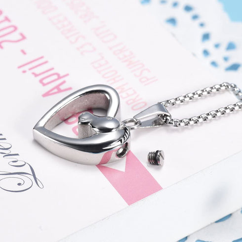 EternityMemory Horse in My Heart Stainless Steel Cremation Jewelry Necklace Urn Keepsake Pendant +Box+Fill Kits