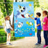 Shark Toss Games with 3 Been Bag Little Shark Party Supplies Been Bag Toss Games Party Games for Kids and Adults in Under the Sea, Shark Theme party Baby Shower Kids’ Birthday Party Summer Pool Game
