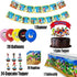 Sonic Party Supplies Theme Birthday Party Favor Decoration Includes Banner - Tablecloth - Cake Topper - 24 Cupcake Toppers - 20 Balloons - 20 napkins for Birthday Party Favor Pack Set for Kids