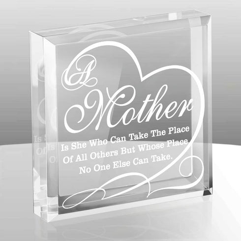 KATE POSH A Mother is she who can take The Place of All Others but Whose Place no one Else can take - Engraved Keepsake and Paperweight, Mother's Day, Mother of The Bride, Mother of The Groom Gifts