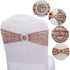 iEventStar Sequin Strech One-Sided Chair Bands Chair Sashes Front Side Sequin Wedding Party Event Decoration 10pcs (Rose Gold, 10)