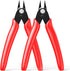 BOENFU Wire Cutters Zip Tie Cutters Micro Flush Cutter 2 Pack 5 Inch Precision Wire Clippers Hobby Snips Small Side Cutting Pliers for Jewelry Making, Electronics | Red