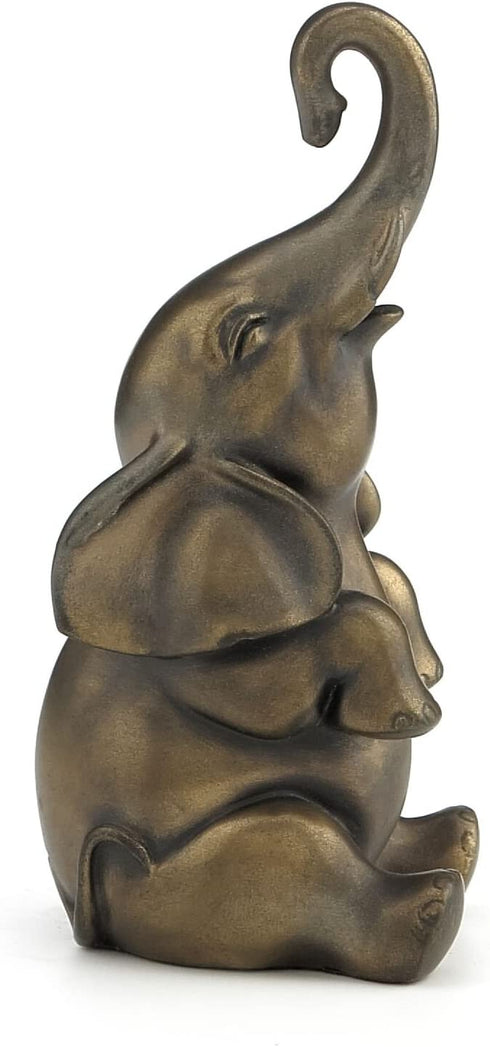 4" Good Luck Elephant with Raised Trunk Statue