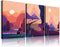 Sunrise and sunset Mountain abstract landscape painting Canvas Wall Art for living room bathroom Wall Decor for bedroom Canvas pictures Artwork 12" x 16" 3 Piece framed office Modern Home decoration