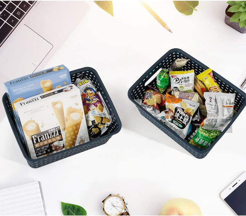 Cand Plastic Storage Basket, 10.08" x 7.67" x 4.05", 4 Packs