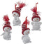 Kurt Adler C9692 Snowman with Red and White Stripe Knitted Hat Decorative Holiday Christmas Ornament Set with Various Animated Faces (4 Pack)