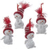 Kurt Adler C9692 Snowman with Red and White Stripe Knitted Hat Decorative Holiday Christmas Ornament Set with Various Animated Faces (4 Pack)