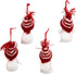 Kurt Adler C9692 Snowman with Red and White Stripe Knitted Hat Decorative Holiday Christmas Ornament Set with Various Animated Faces (4 Pack)