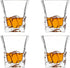 Amlong Crystal Lead-Free Double Old Fashioned Crystal Whiskey Glass - Rock Stylish Design Perfect for Scotch, Bourbon, Cognac and Cocktail Glasses, 10 Ounce, Set of 4 With Gift Box