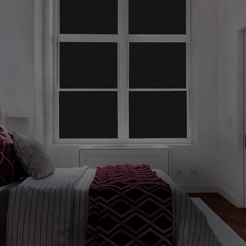 Finnez Blackout Window Film Privacy No Glue Necesary Static Cling,Anti-UV,Black Window Film 100% Light Blocking for Home Or Office(17.5 x 78.7 Inches)