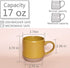 Bosmarlin Large Stoneware Coffee Mug Set of 2, Big Tea Cup for Office and Home, 17 Oz, Dishwasher and Microwave Safe, 1 PCS (Yellow, 2)