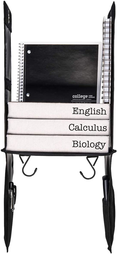Hanging Locker Shelf Organizer with 2 Hooks and 4 Small Pockets