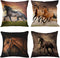 Emvency Set of 4 Throw Pillow Covers Horse Running Waist Horses Armchair Simplin Creative Cartoon Animal Night Decorative Pillow Cases Home Decor Square 18x18 Inches Pillowcases