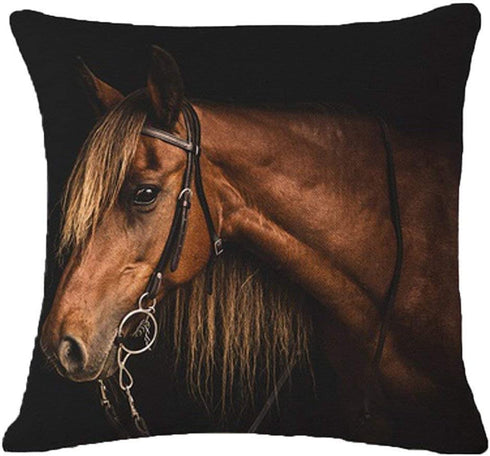 Emvency Set of 4 Throw Pillow Covers Horse Running Waist Horses Armchair Simplin Creative Cartoon Animal Night Decorative Pillow Cases Home Decor Square 18x18 Inches Pillowcases