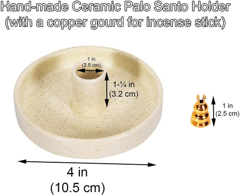 Palo Santo Holder, Ceramic Incense Burner for Palo Santo Wood or Scented Incense Stick, Beige