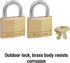 Master Lock 140T Solid Brass Padlock with Key, 2 Pack, 2 Count