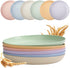 6 PACK 10 Inch Lightweight Wheat Straw Plates, SGAOFIEE Unbreakable Wheat Straw Plates, Reusable Plate Set, Dishwasher & Microwave Safe, Healthy for Kids Children & Adult