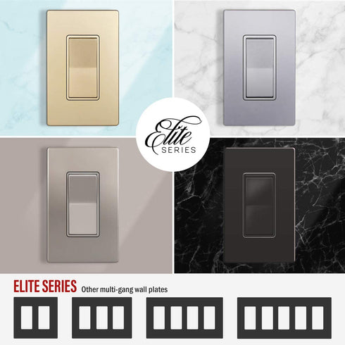 ENERLITES Elite Series Screwless Decorator Wall Plate Child Safe Outlet Cover, Gloss Finish, Size 1-Gang 4.68" H x 2.93" L, Unbreakable Polycarbonate Thermoplastic, SI8831-SV-10PCS, Silver (10 Pack)