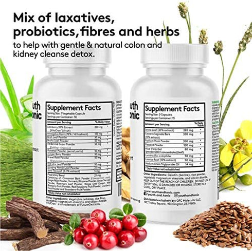 Full Body Cleanse Detox for Women & Men to Flush Out Residual Waste & Excess Water Weight | Colon Kidney Urinary Tract & Fluid Loss Support | Diuretic Pills for Belly Bloat & Swelling to Feel Lighter