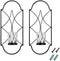 M-bay Wall Candle Sconce Set of 2 Black Wrought Iron Candle Holder Hanging Wall Mounted Candle Sconces with Glass for Home D©cor Porch Yard Pathway Lighting
