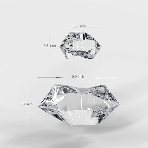 Mirrogo Fake Ice Crystal Rocks, Acrylic Fake Diamonds,Faux Ice Cubes 1240 PCS Valentines Vase Filler Fake Ice Cubes, Wedding and Home Decorative Acrylic Gems