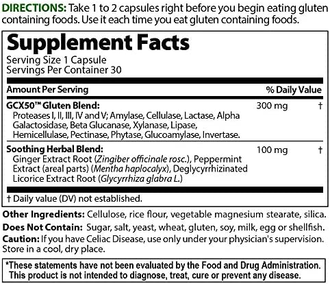 Healthy Digestives Gluten Cutter Enzyme Formula - Helps Improve your Bodies Gluten Digestion and Assist in Breaking Down Wheat, Dairy and Other Grains - Capsules - 30 Servings