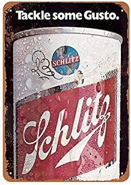 Kexle Metal Sign Tin Sign 1973 Schlitz Beer Tackle Some Gusto 12x16 Retro Home Decor
