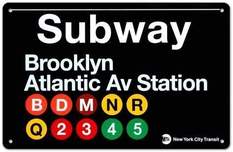 Kexle Subway Brooklyn- Atlantic Avenue Station 16 x 12 Retro Tin Sign
