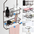 Shower Caddy Hanging over Shower Head Rust Roof Shower Organizer with 10 Hooks for Razor Shampoo Holder Bathroom Shower Rack Storage Shelf with Towel Bar Bronze