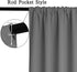 Yakamok Gray Rod Pocket Curtains Room Darkening Thermal Insulated Blackout Curtains for Bedroom, Window Treatment Drapes for Living Room, 38W x 45L Inch, Grey, 2 Panels