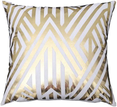 Tebery 6 Pack Gold Stamping Throw Pillow Covers Cases Soft Square Decorative Cushion Covers for Sofa,Couch - 18 x 18 Inches