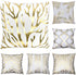 Tebery 6 Pack Gold Stamping Throw Pillow Covers Cases Soft Square Decorative Cushion Covers for Sofa,Couch - 18 x 18 Inches