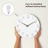 12'' Wooden Wall Clock - Plumeet Frameless Clocks with Silent Quartz Movement - Modern Style Village Wall Clocks Decorative Home Kitchen - Battery Operated (White)