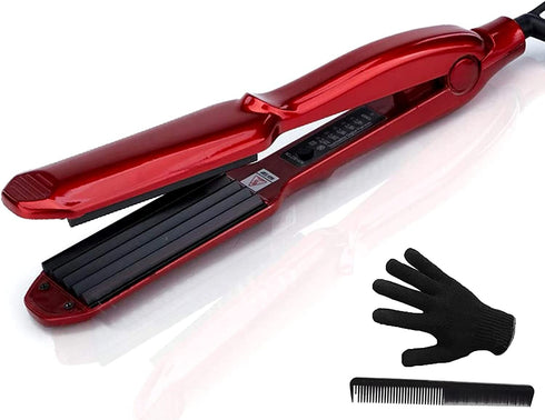 Ceramic Crimper Iron for Fluffy Hairstyle Curling Iron, Corrugation Crimper Hair Irons, Anti Static Ceramic Hair Crimping Iron Adjust Temperature