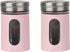 Light Pink Salt Pepper Shakers Retro Spice Jars Glass - Set of 2