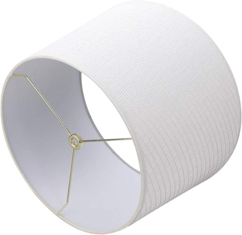 ALUCSET Double Medium Paper Lamp Shades Set of 2, Drum Lampshades for Table Lamp and Floor Light, 10x12x8 inch, Natural Crafted, Spider (paper white, 2 PCS Pack)