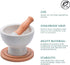 Porcelain Mortar and Pestle Pill Crusher,Spice Grinder,Herb Bowl,Pesto Powder Gift Ideal with Anti-Slip Base and Grip Molcajete for Seasoning,Paste and Guacamole.